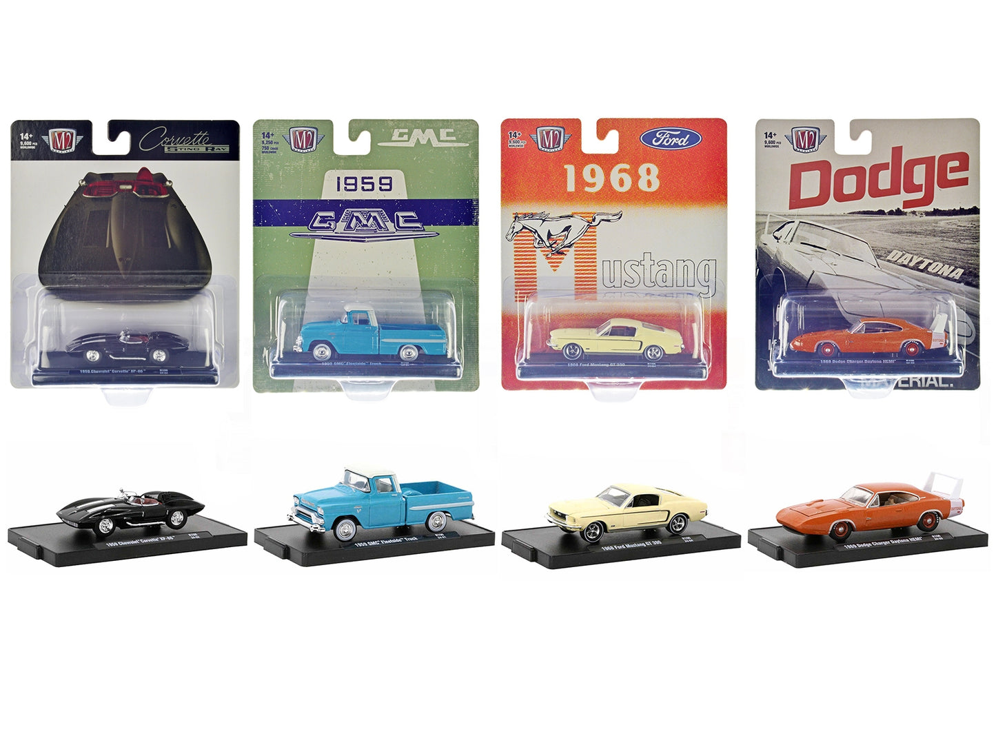 "Auto-Drivers" Set of 4 pieces in Blister Packs Release 106 Limited Edition to 9600 pieces Worldwide 1/64 Diecast Model Cars by M2 Machines