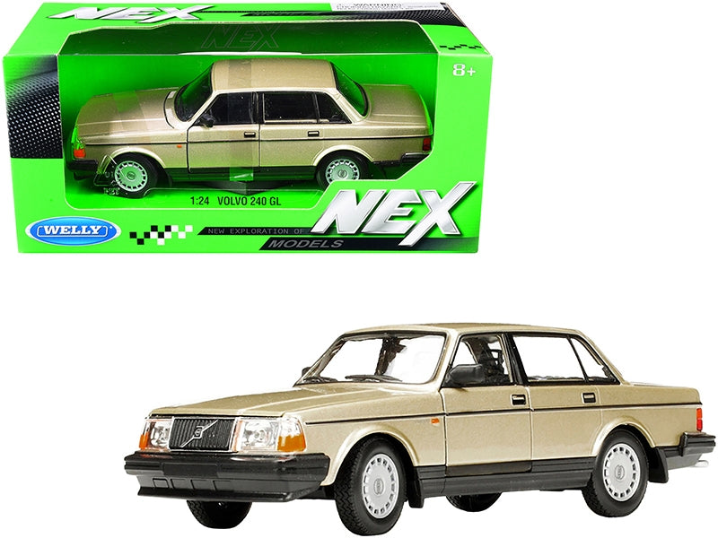 Volvo 240 GL Gold Metallic "NEX Models" 1/24 Diecast Model Car by Welly