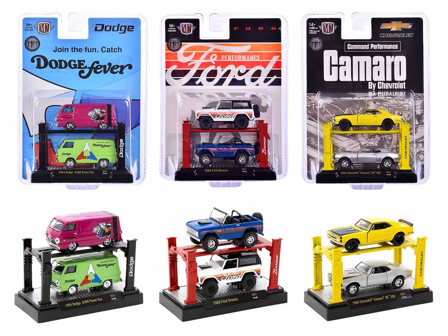 "Auto Lifts" Set of 6 pieces Series 27 Limited Edition to 4750 pieces Worldwide 1/64 Diecast Model Cars by M2 Machines