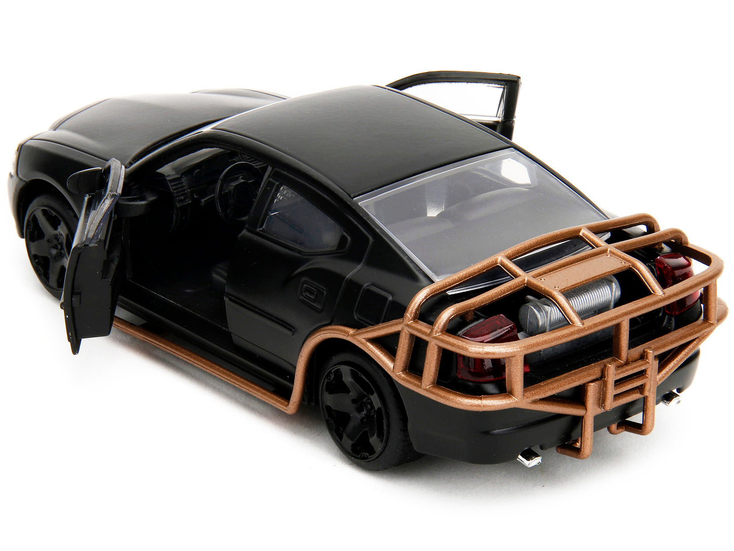 2006 Dodge Charger Matt Black with Outer Cage "Fast & Furious" Series 1/32 Diecast Model Car by Jada