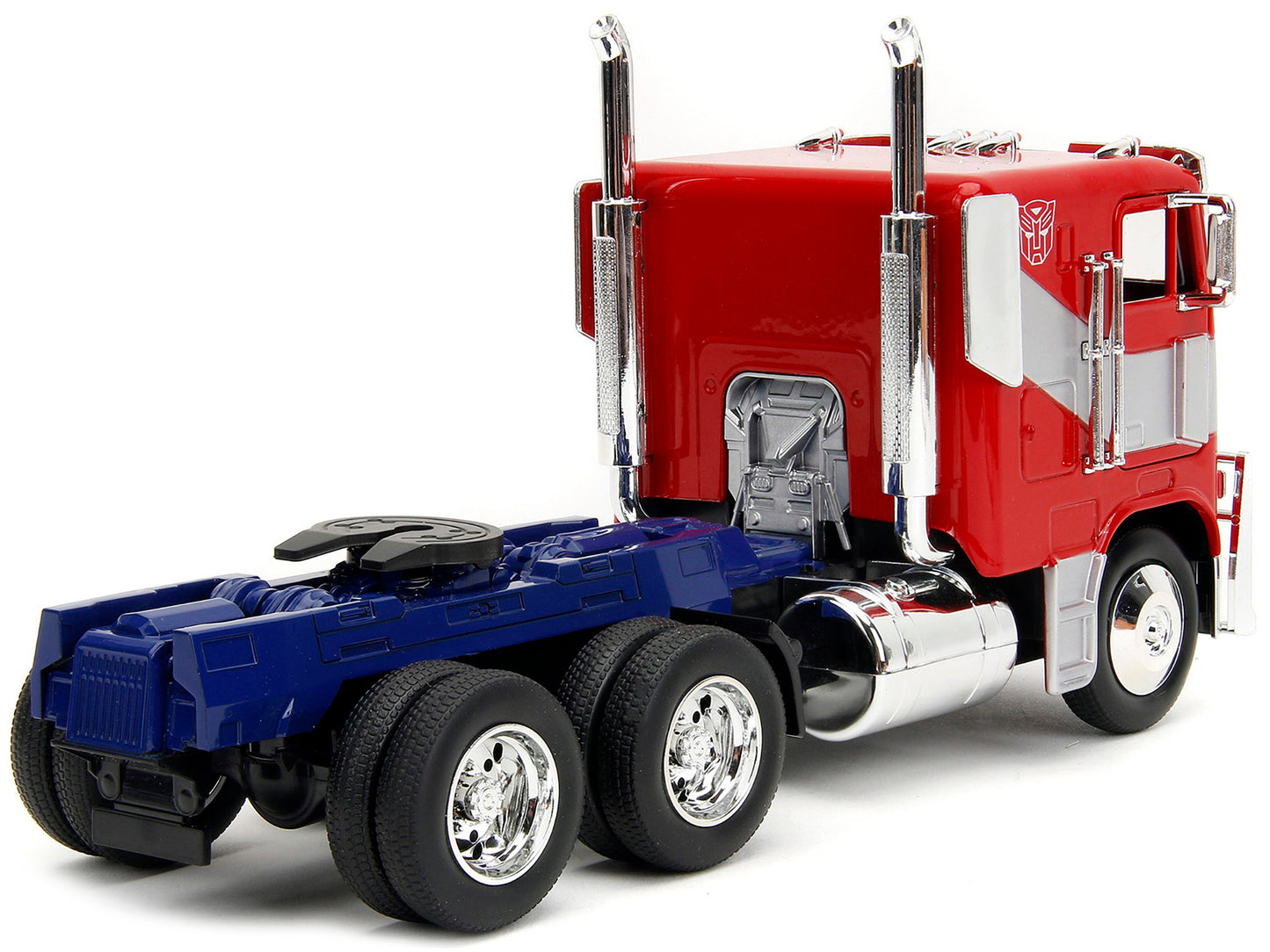 Optimus Prime Tractor Truck Red and Blue with Silver Stripes "Transformers: Rise of the Beasts" (2023) Movie "Hollywood Rides" Series Diecast Model Car by Jada