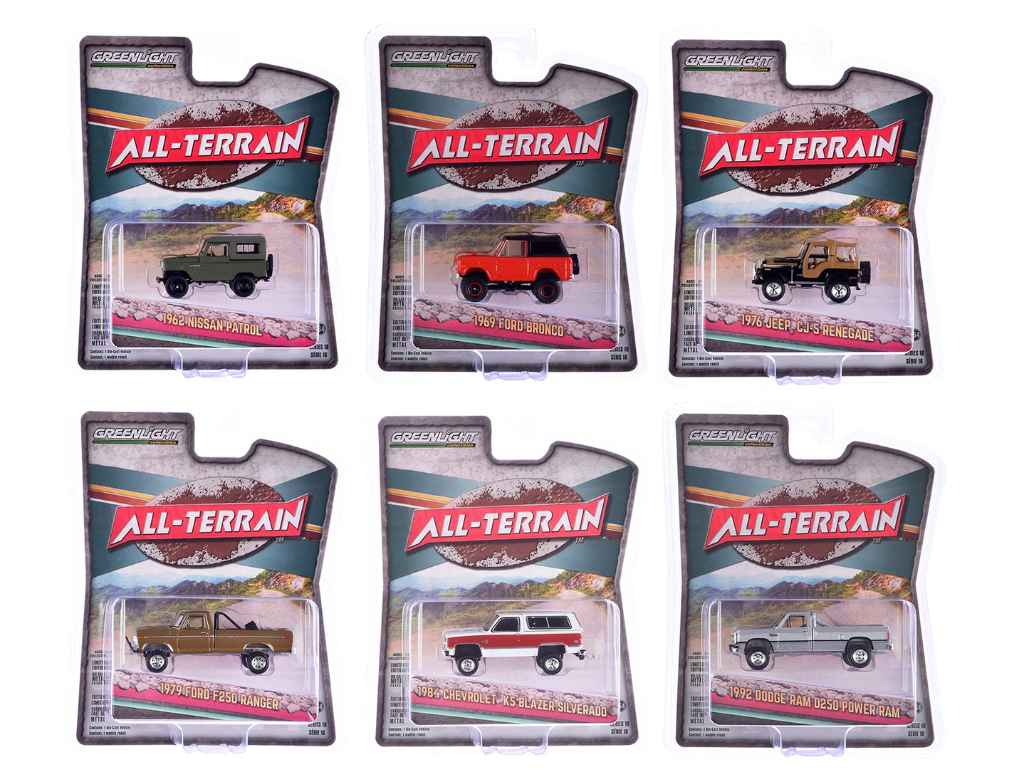 "All Terrain" Series 16 Set of 6 pieces 1/64 Diecast Model Cars by Greenlight