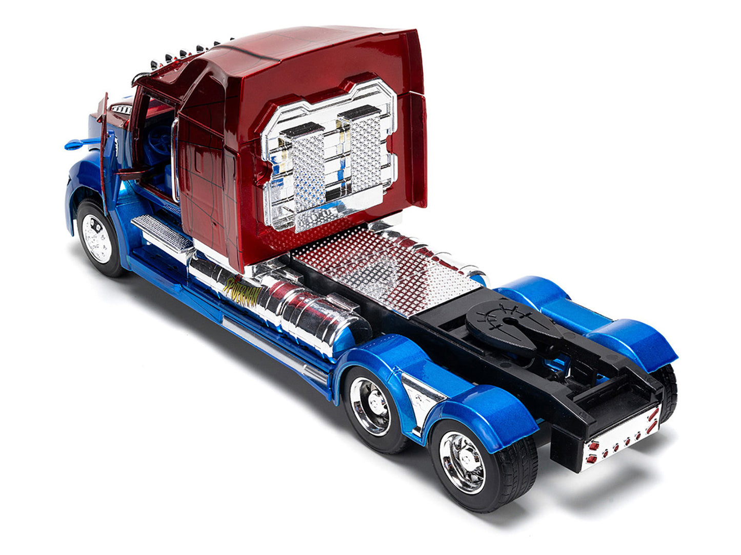 Western Star 57X Truck Tractor "Spider-Man" Blue and Red Metallic "Hollywood Rides" Series 1/24 Diecast Model by Jada