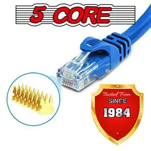 5 CORE Ethernet Cable 15 ft Long Cat 6 Computer Internet Patch Cord High Speed WiFi RJ45 for Gaming Indoor Outdoor