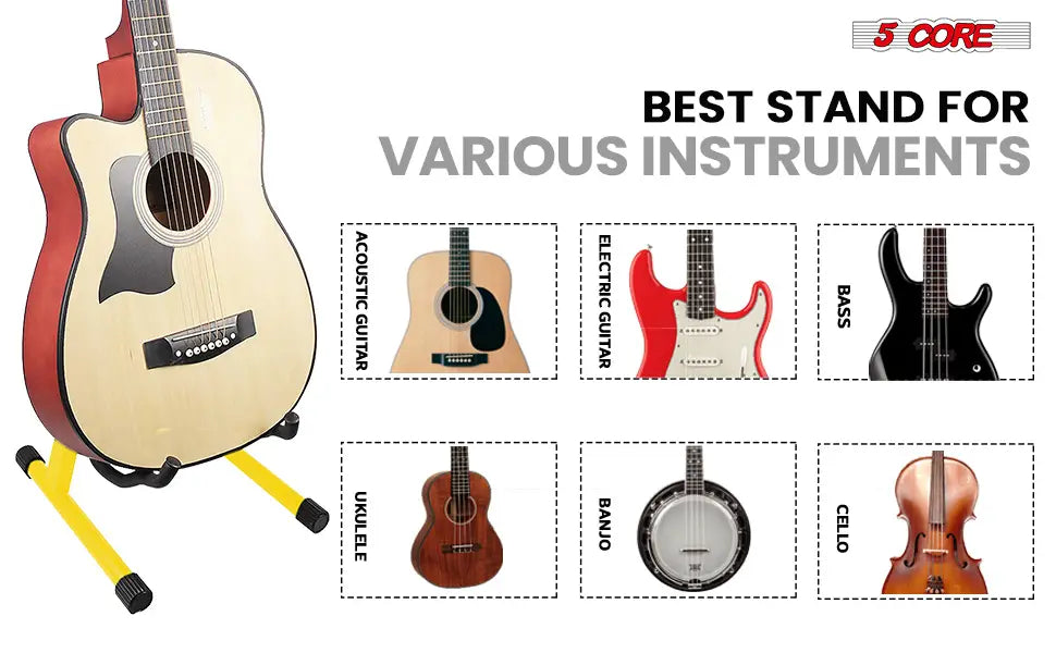 5 Core Guitar Stand A Shape Foam Arm Rubber Pad for Acoustic Electric Bass