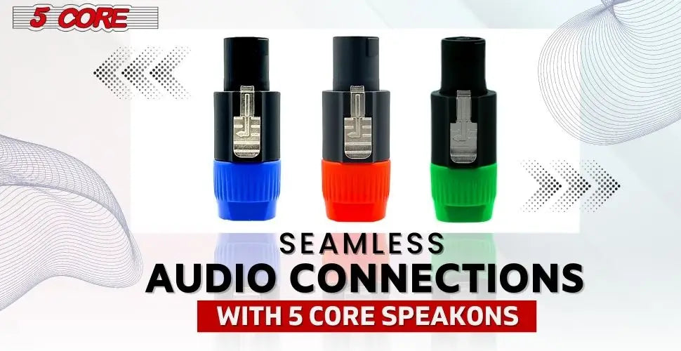 5 Core Speakon Adapter 2 Pack High Quality Audio Jack Male Audio Pin Speaker Adapter Connector BGO