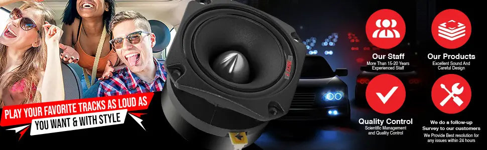 5 Core Tweeters Speakers Car Audio Pair 600W Combined Peak 4 Ohm 3.5 Inch Aluminum Super Bullet Tuiters Para Sonido