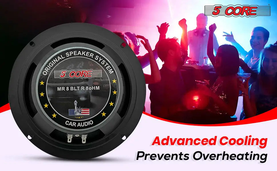 5Core 8 Inch Midrange Door Speaker 500W Subwoofer w Aluminum Bullet 8Ω Sub Woofer
