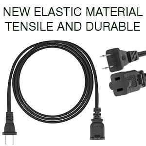 5Core AC Power Cord 15 Ft US Polarized Male to Female 2 Prong Extension Adapter Cords 16AWG 125V 1/2/12 Pc - EXC BLK