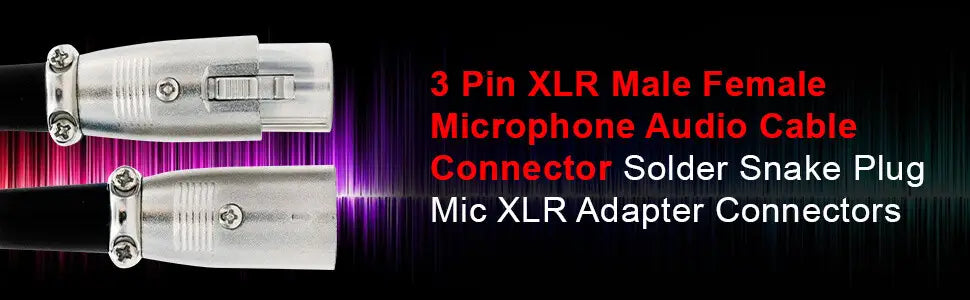 5Core XLR Connector Male Female to 1/4 Audio Jack 3 Pin Secure Mic Plug w Locking Ends