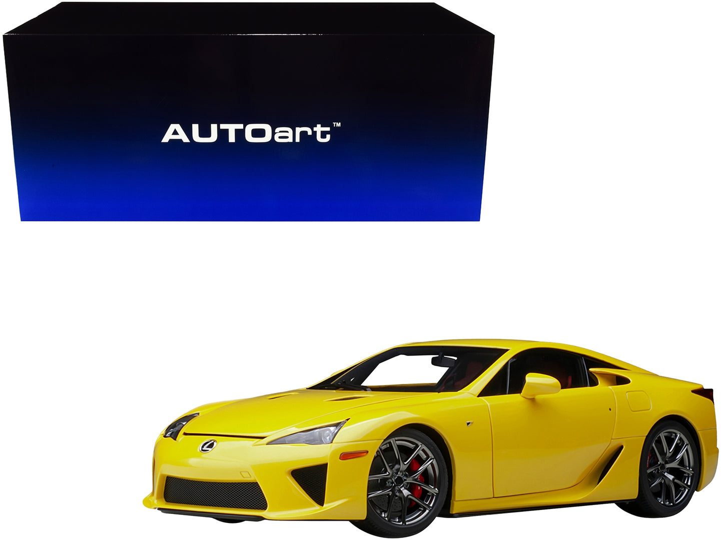 Lexus LFA Pearl Yellow with Red and Black Interior 1/18 Model Car by Autoart