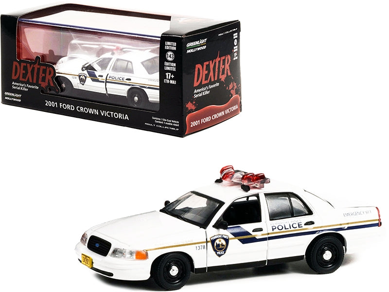 2001 Ford Crown Victoria Police Interceptor White "Pembroke Pines Police" "Dexter" (2006-2013) TV Series 1/43 Diecast Model Car by Greenlight