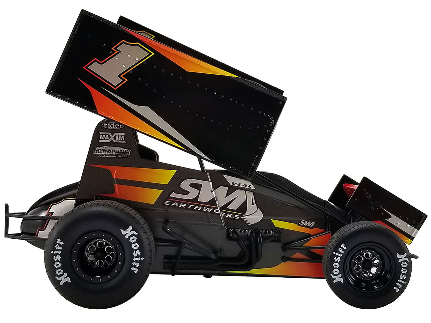 Winged Sprint Car #1 Jamie Veal "SWI Earthworks" SWI Engineering Racing Team (2022) 1/18 Diecast Model Car by ACME