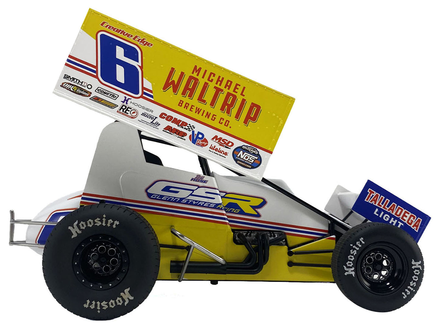 Winged Sprint Car #6 Bill Rose "Michael Waltrip Brewing Co." Glenn Styres Racing "World of Outlaws" (2024) 1/18 Diecast Model Car by ACME