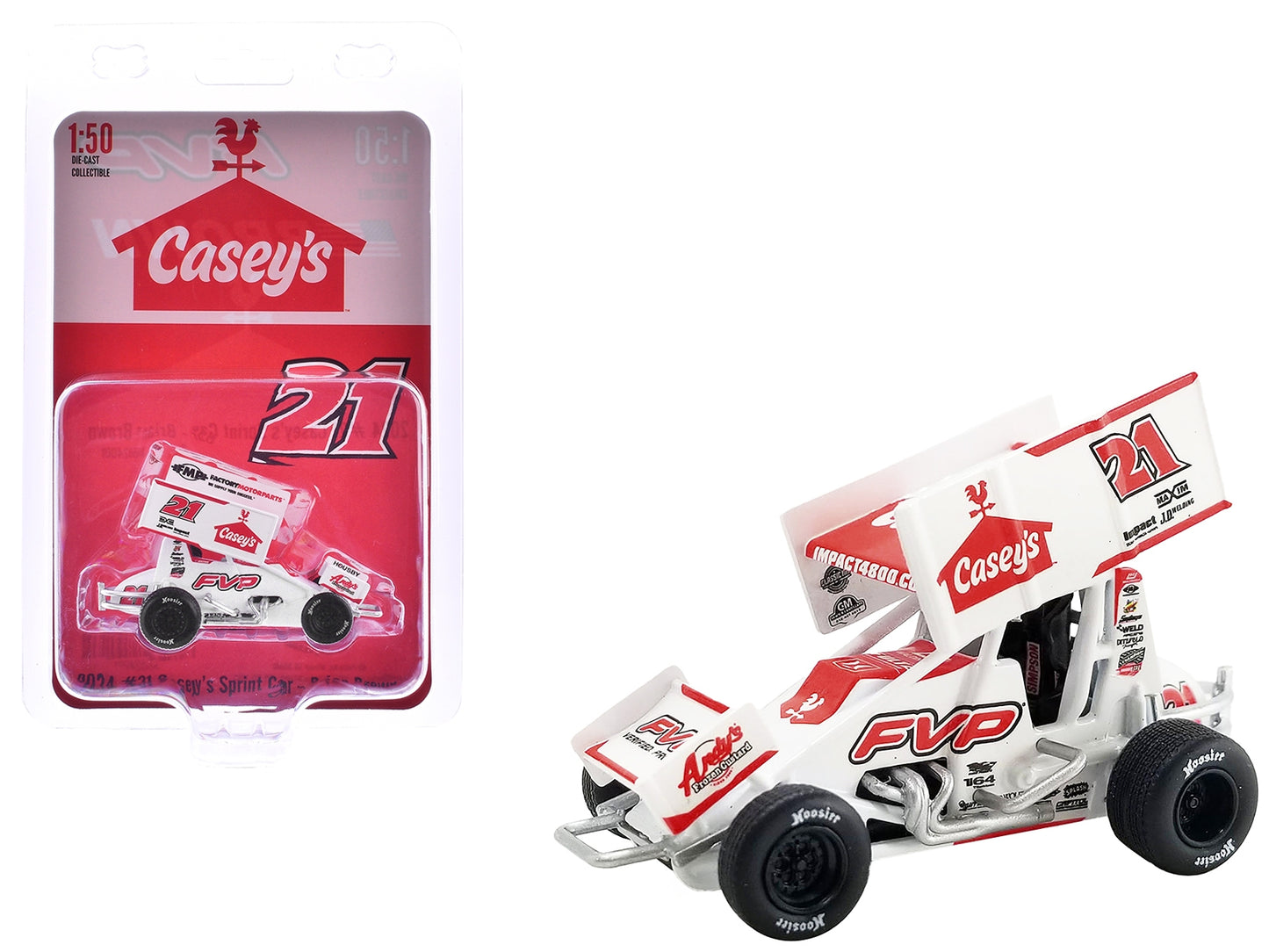 Winged Sprint Car #21 Brian Brown "Casey's General Store" Brian Brown Racing "World of Outlaws" (2024) 1/50 Diecast Model Car by ACME