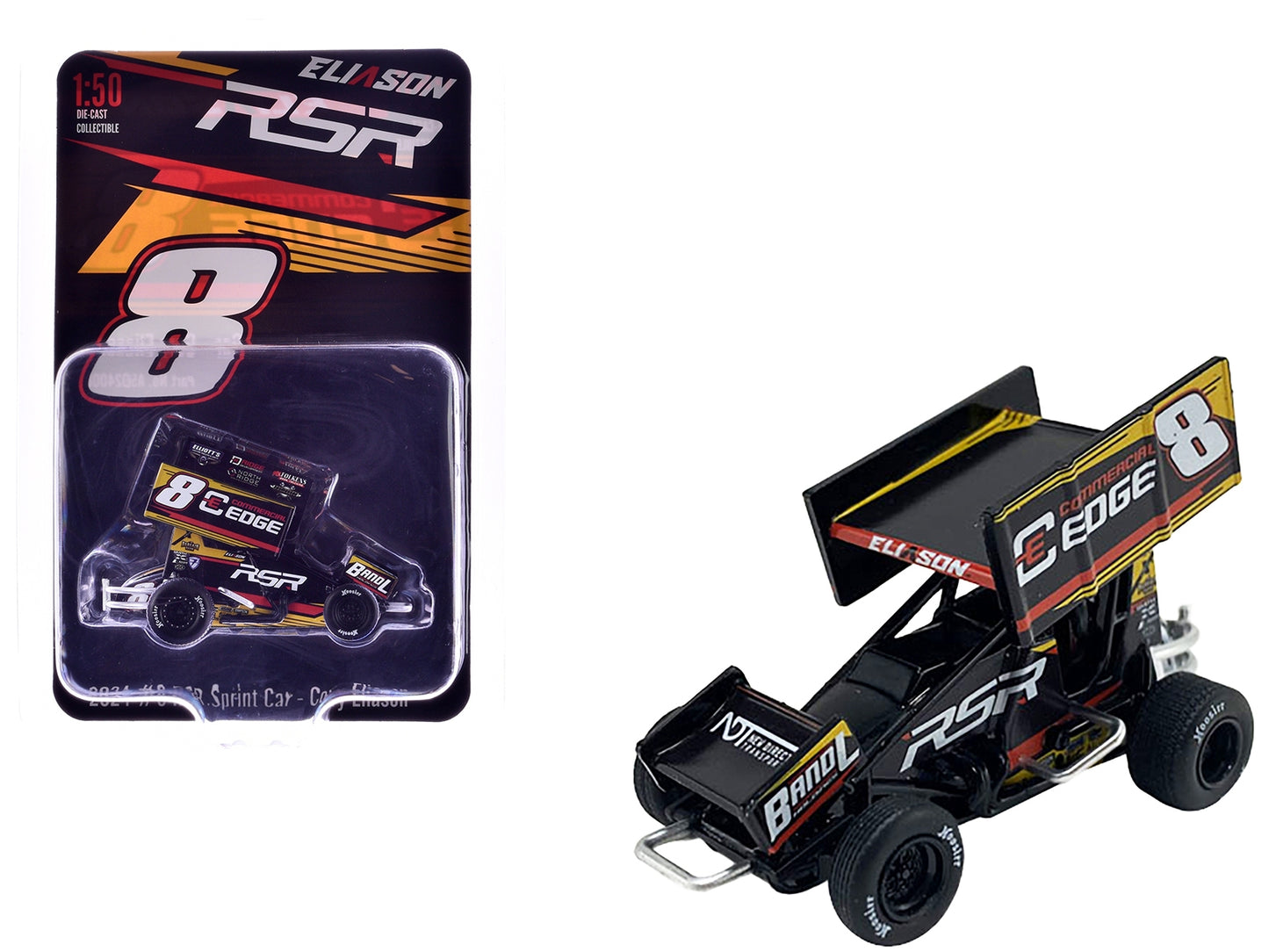 Winged Sprint Car #8 Cory Eliason "Commercial Edge" RSR "High Limit Sprint Car Series" (2024) 1/50 Diecast Model Car by ACME