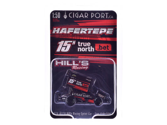 Winged Sprint Car #15H Sam Hafertepe Jr. "True North .Bet" Hill's Racing "World of Outlaws" (2024) 1/50 Diecast Model Car by ACME