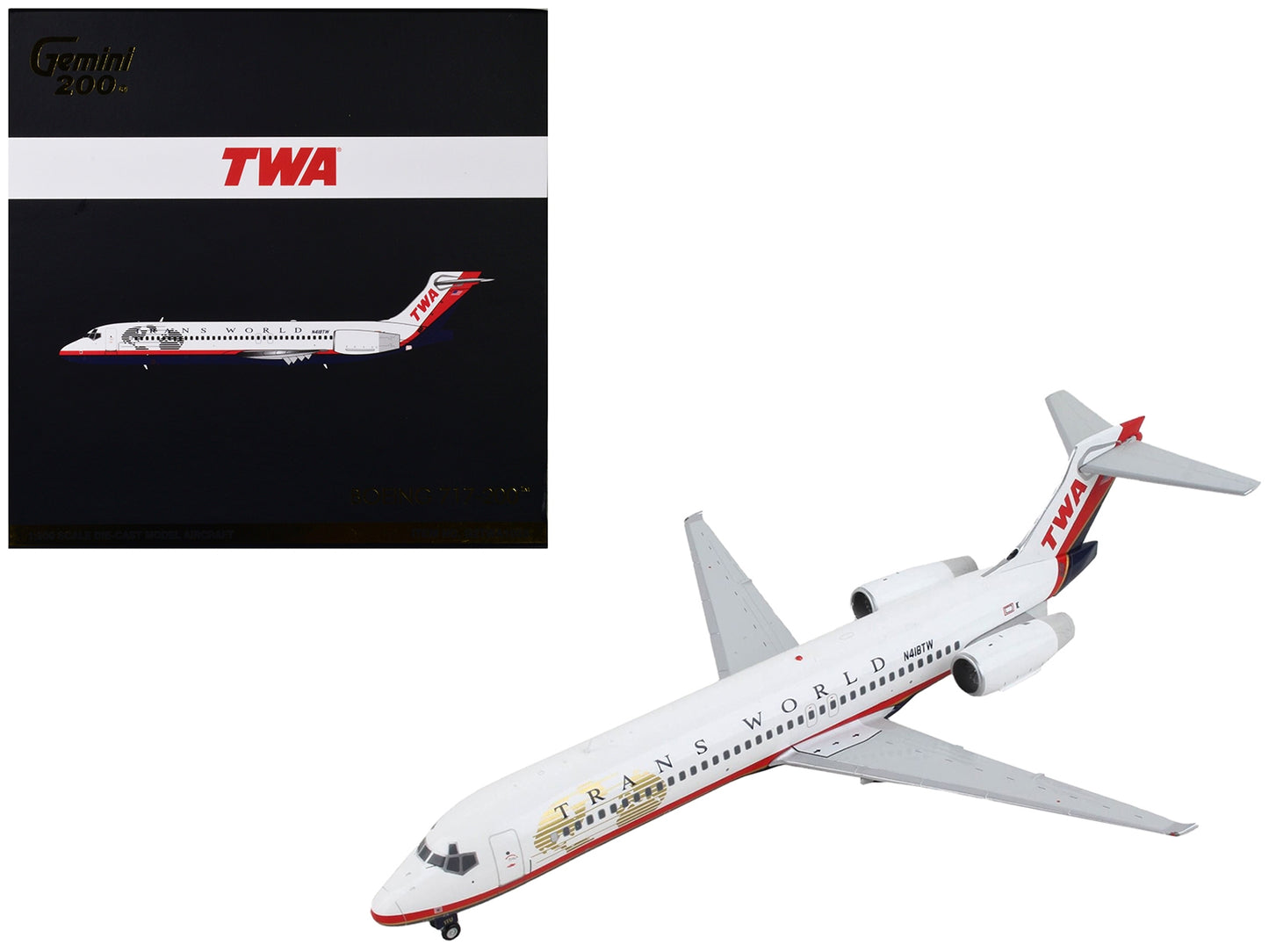 Boeing 717-200 Commercial Aircraft "Trans World Airlines" White with Red Stripes "Gemini 200" Series 1/200 Diecast Model Airplane by GeminiJets