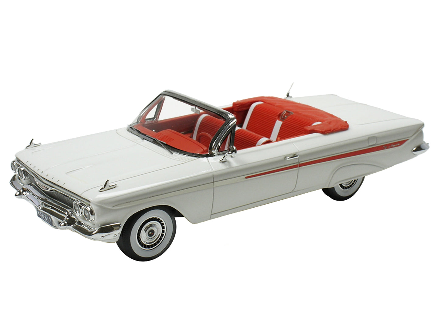 1961 Chevrolet Impala Convertible White with Red Interior Limited Edition to 240 pieces Worldwide 1/43 Model Car by Goldvarg Collection