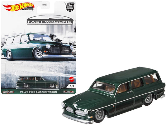 Volvo P220 Amazon Wagon Dark Green "Fast Wagons" Series Diecast Model Car by Hot Wheels