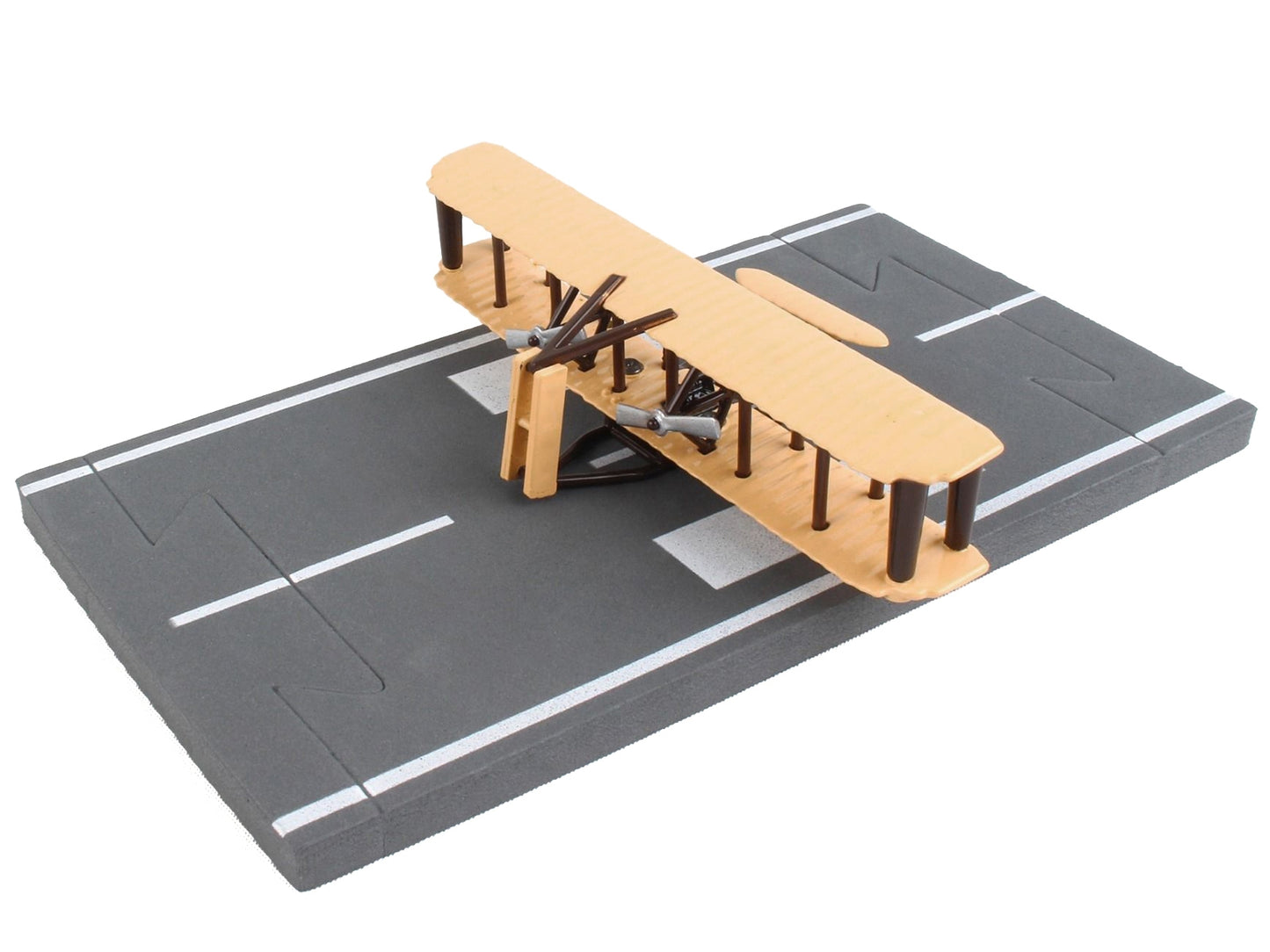 Wright Flyer Biplane Aircraft Beige with Runway Section Diecast Model Airplane by Runway24