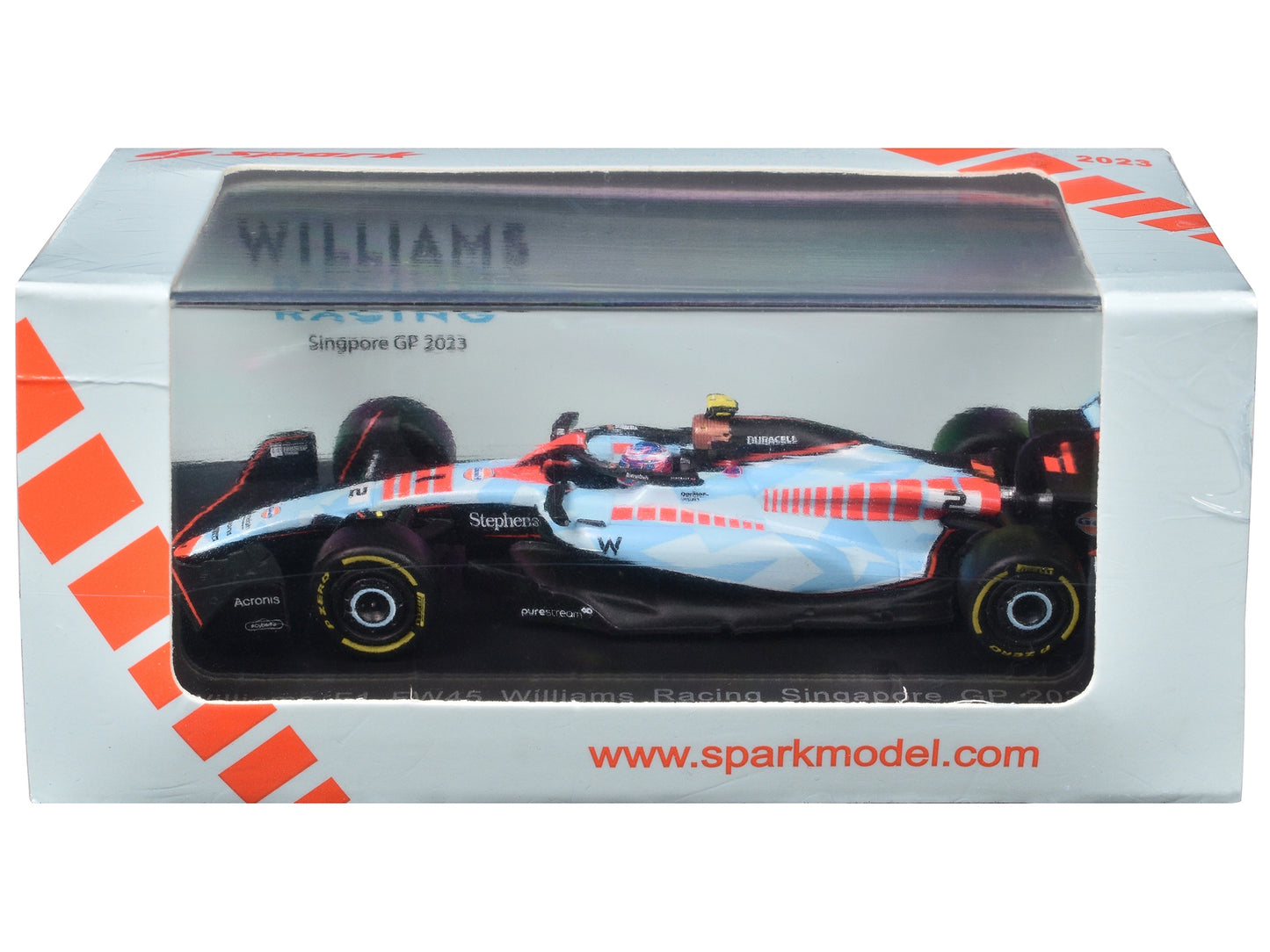 Williams FW45 #2 Logan Sargeant Formula One F1 "Singapore GP" (2023) 1/64 Diecast Model Car by Spark